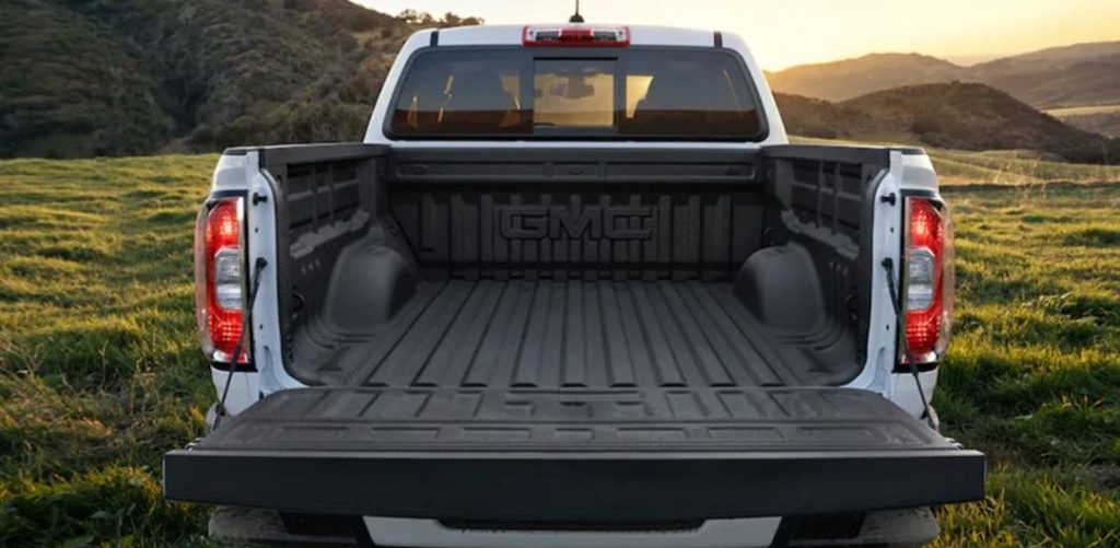 The trunk of a 2022 GMC Canyon.