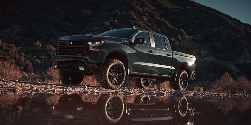 2025 Chevrolet Silverado 1500 with water reflection