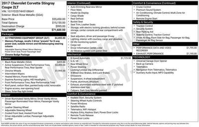 2017 Chevrolet Corvette 2LT