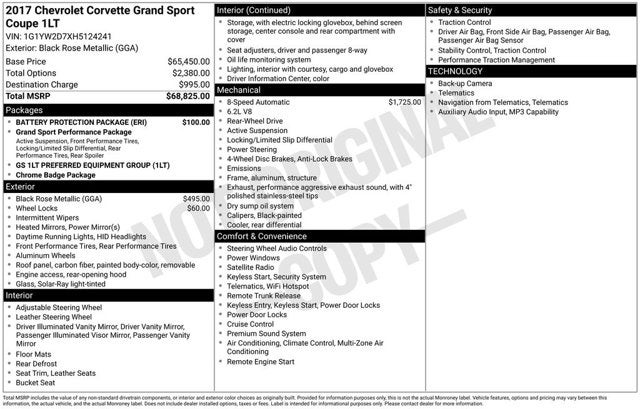 2017 Chevrolet Corvette Grand Sport 1LT