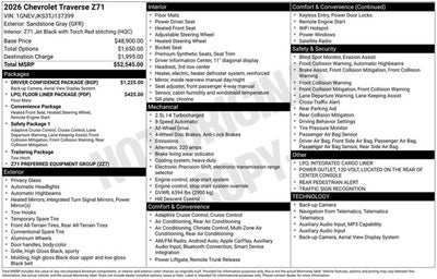 2026 Chevrolet Traverse AWD Z71