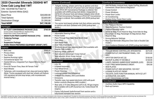 2020 Chevrolet Silverado 3500HD Work Truck