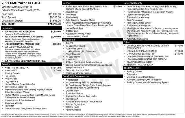 2021 GMC Yukon SLT