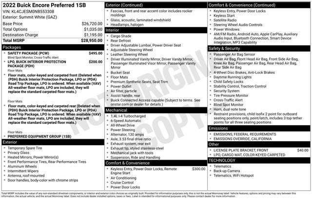 2022 Buick Encore Preferred