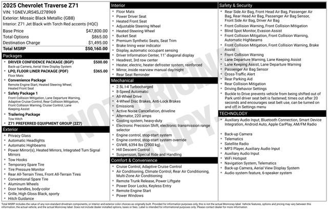 2025 Chevrolet Traverse AWD Z71