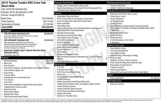 2015 Toyota Tundra SR5