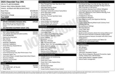 2025 Chevrolet Trax 2RS