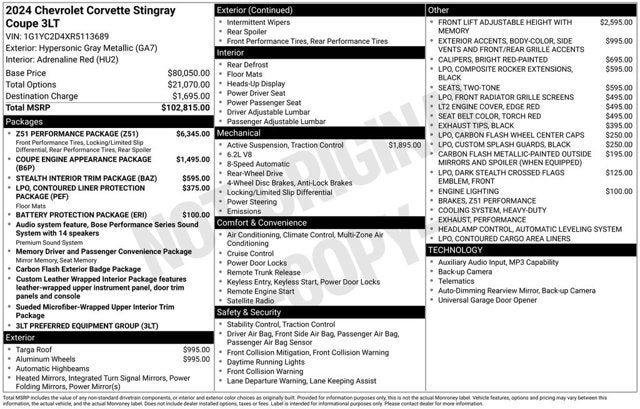 2024 Chevrolet Corvette 3LT