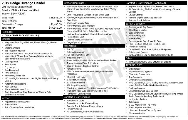 2019 Dodge Durango Citadel