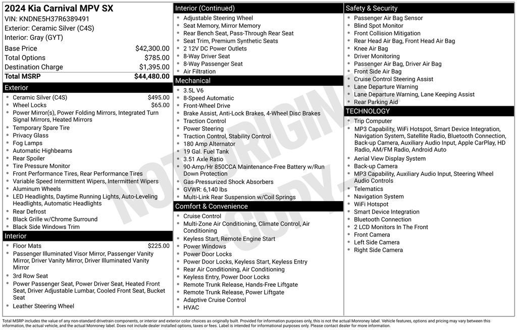 2024 Kia Carnival SX