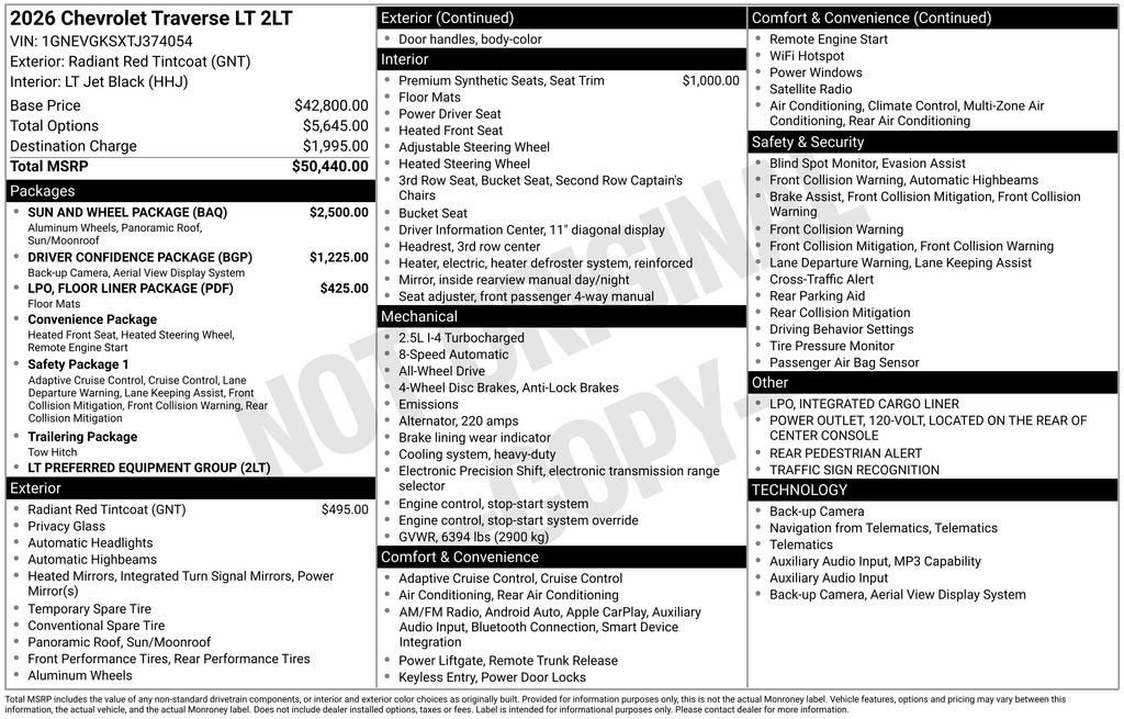 2026 Chevrolet Traverse LT