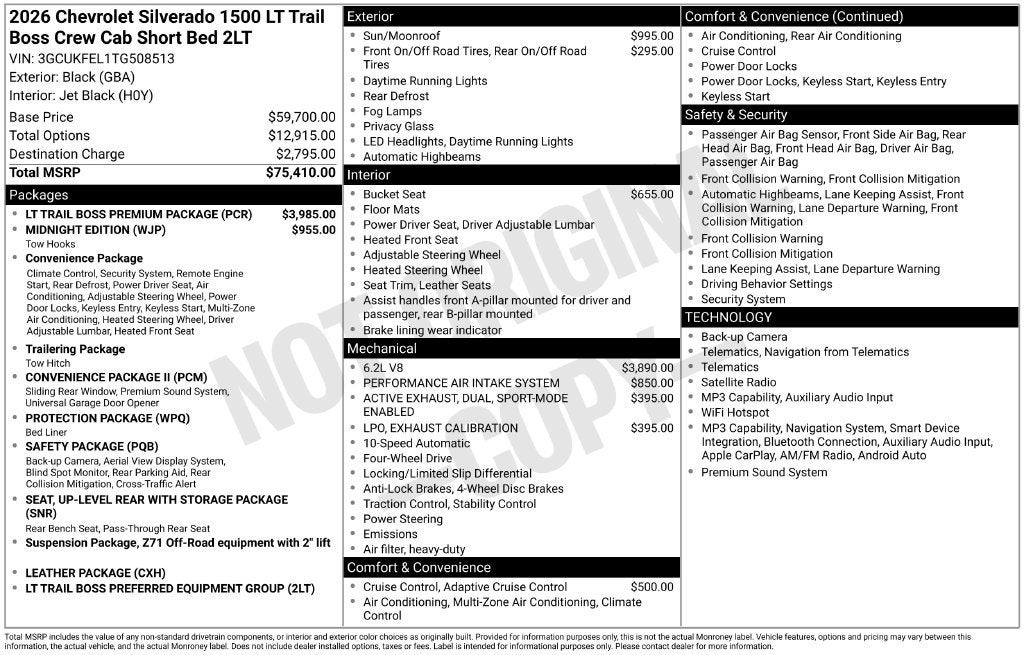 2026 Chevrolet Silverado 1500 LT Trail Boss