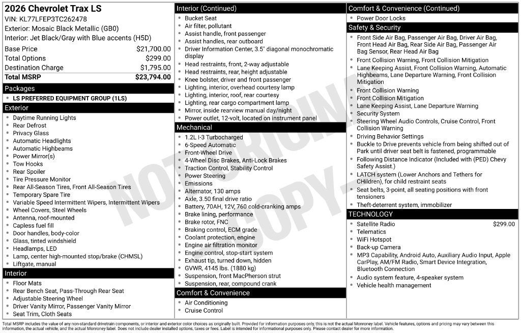 2026 Chevrolet Trax LS