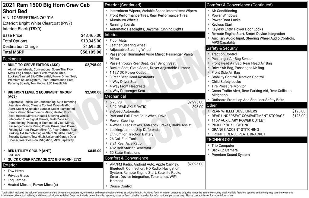 2021 RAM 1500 Big Horn