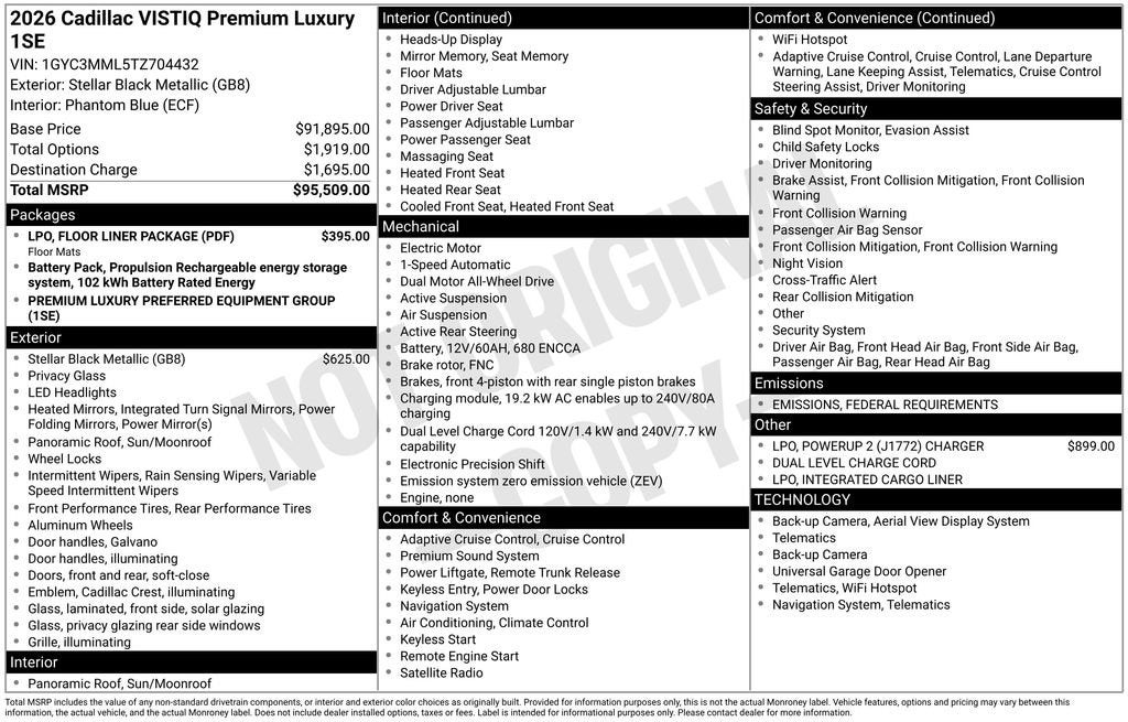 2026 Cadillac VISTIQ Premium Luxury