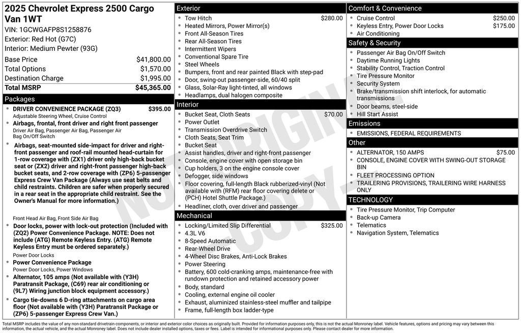 2025 Chevrolet Express Cargo WT