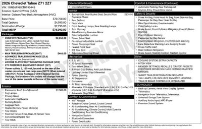 2026 Chevrolet Tahoe Z71