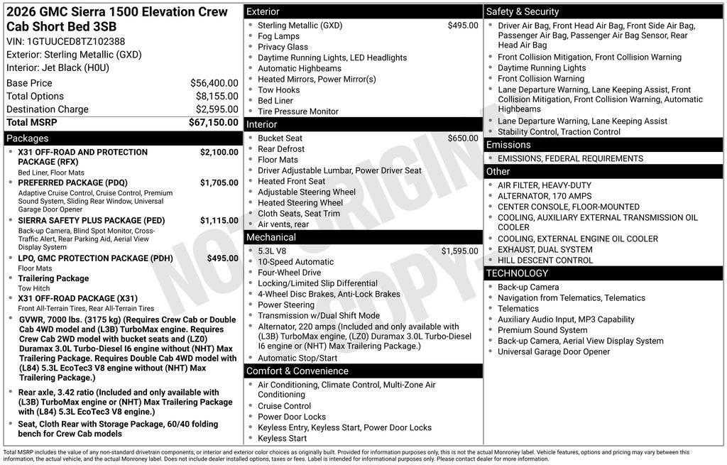 2026 GMC Sierra 1500 Elevation
