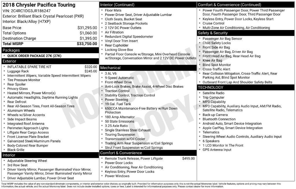 2018 Chrysler Pacifica Touring