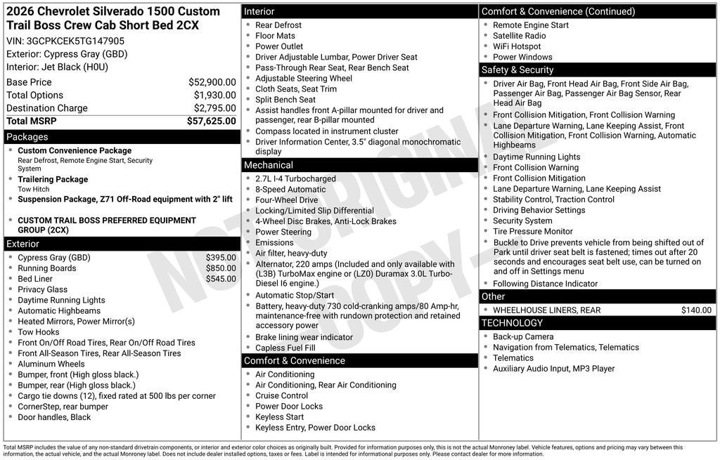 2026 Chevrolet Silverado 1500 Custom Trail Boss