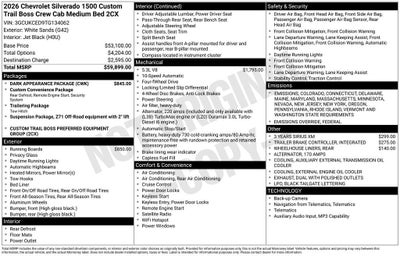 2026 Chevrolet Silverado 1500 Custom Trail Boss