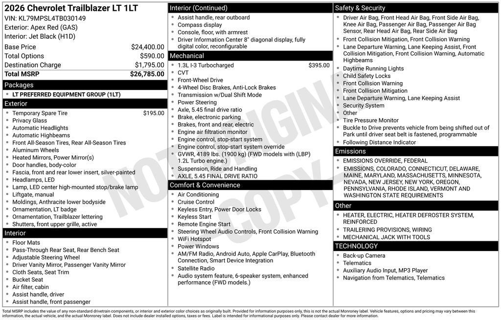 2026 Chevrolet Trailblazer LT