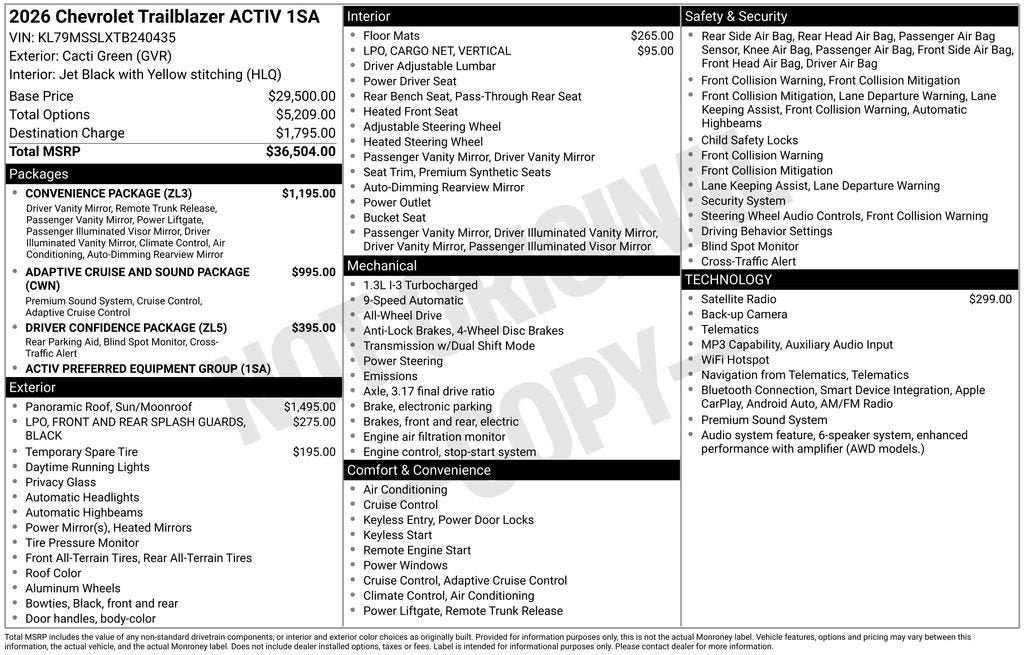 2026 Chevrolet Trailblazer ACTIV