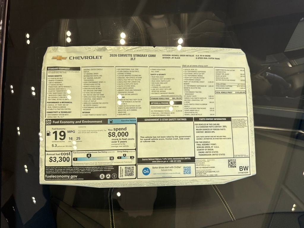 2026 Chevrolet Corvette Stingray 2LT