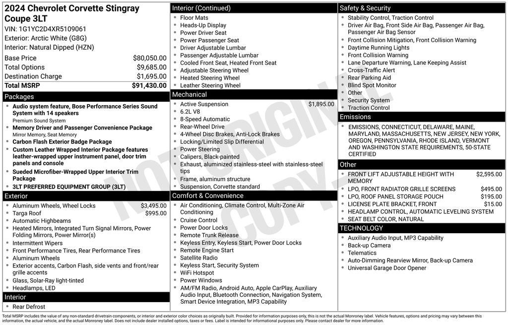 2024 Chevrolet Corvette Stingray 3LT