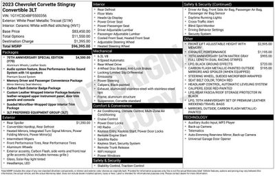 2023 Chevrolet Corvette Stingray 3LT