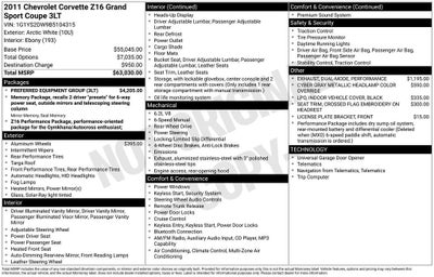 2011 Chevrolet Corvette Grand Sport Z16 Grand Sport w/3LT