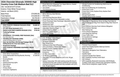 2026 Chevrolet Silverado 3500 HD High Country