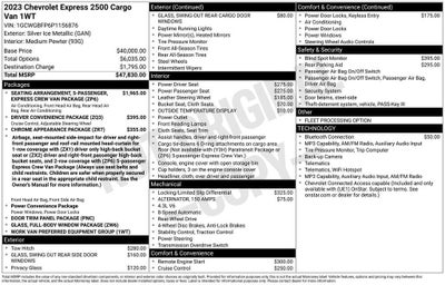 2023 Chevrolet Express Cargo 2500 1WT