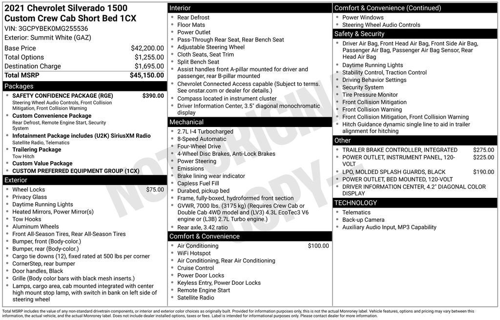 2021 Chevrolet Silverado 1500 Custom