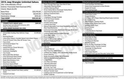 2016 Jeep Wrangler Unlimited Sahara