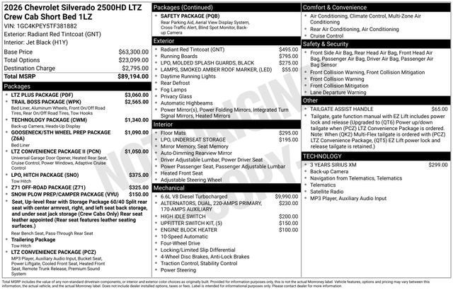 2026 Chevrolet Silverado 2500 HD LTZ