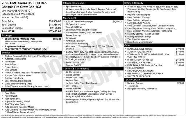 2025 GMC Sierra 3500 HD Chassis Cab Pro