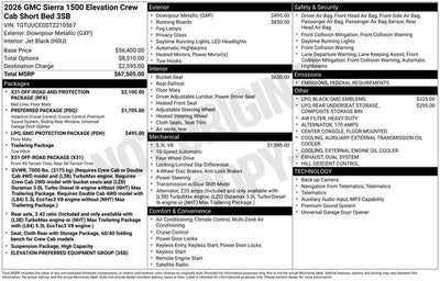 2026 GMC Sierra 1500 Elevation