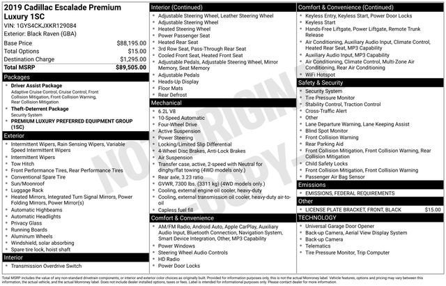 2019 Cadillac Escalade Premium Luxury
