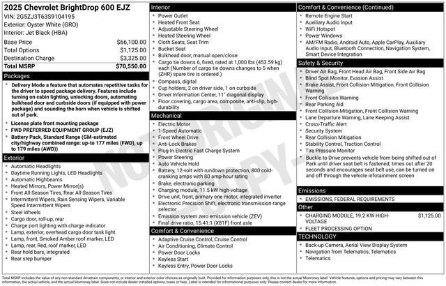 2025 Chevrolet BrightDrop 600 EJZ
