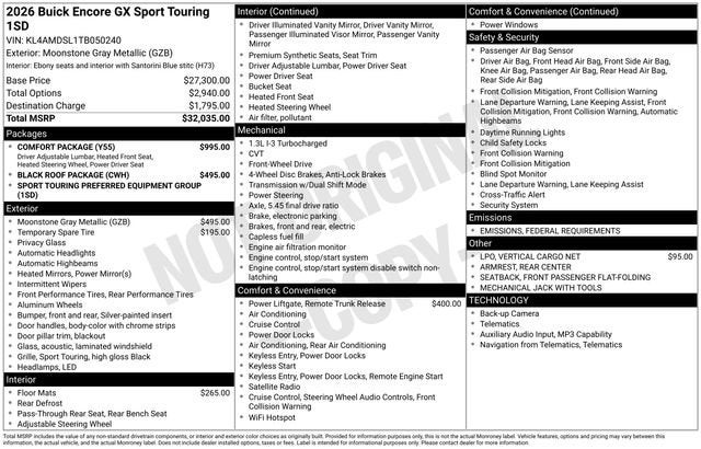 2026 Buick Encore GX Sport Touring